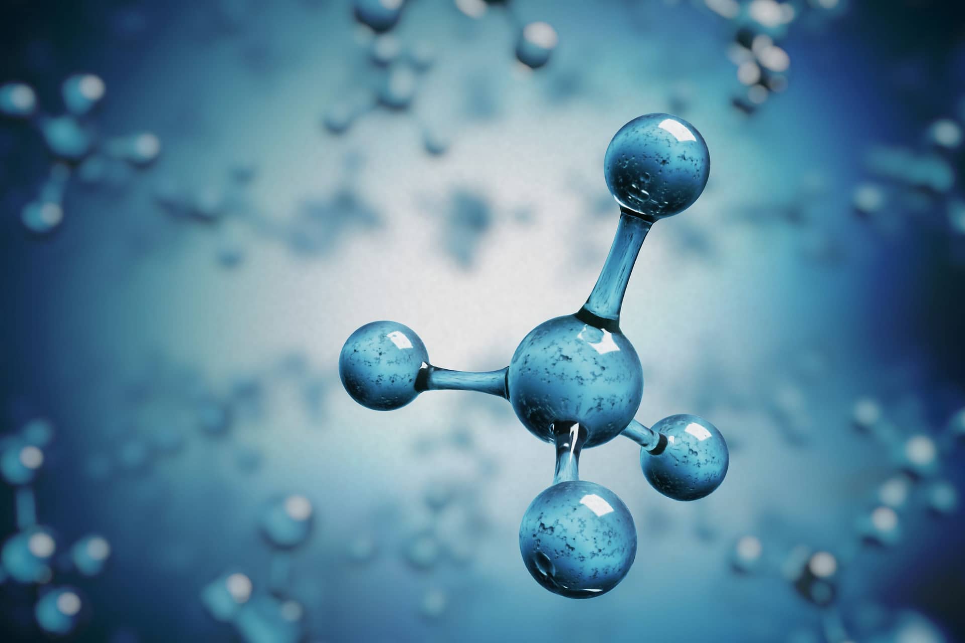 Science concept. Methane or Ammonium molecules. 3D rendered illu