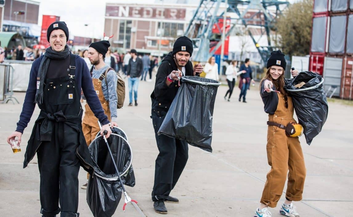 The “trash army” at DGTL works to keep the festival grounds clean. Photo by DGTL